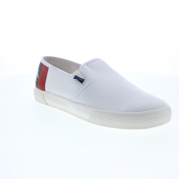 Original Penguin Mens Petey Stripe Slip On White Shoes (NWT) - Picture 2 of 7